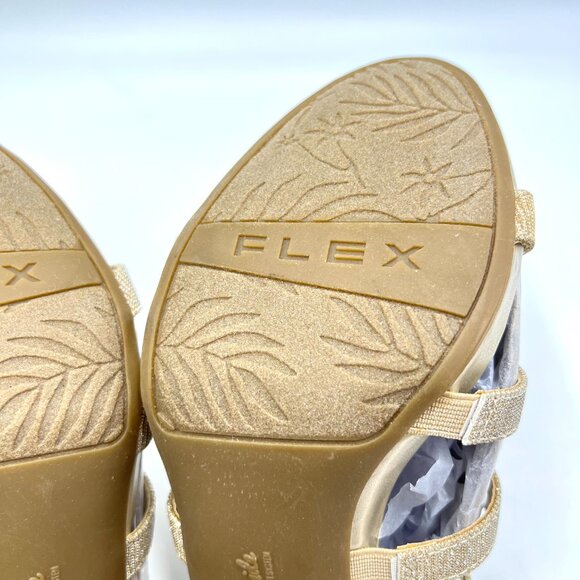 Lifestride Womens Size 7.5 Marquee Platino‎ Gold Dress Sandals Heels Shoes NEW - Picture 10 of 14